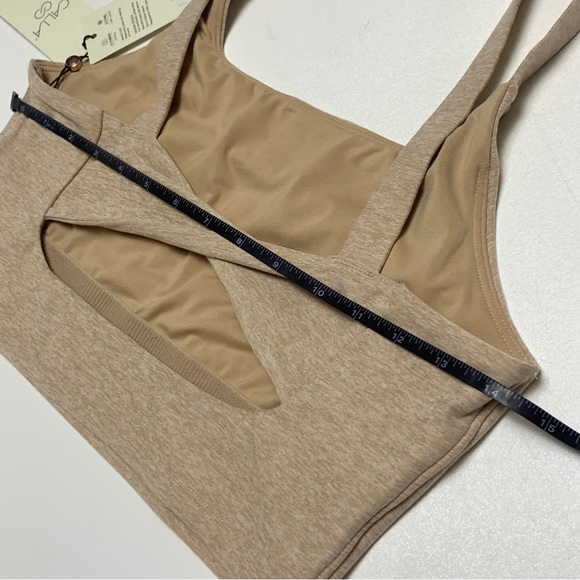 NWT Calia Womens Medium Sports Bra Light Pink Gym Cropped Halter Bra Tank Top - Picture 8 of 11